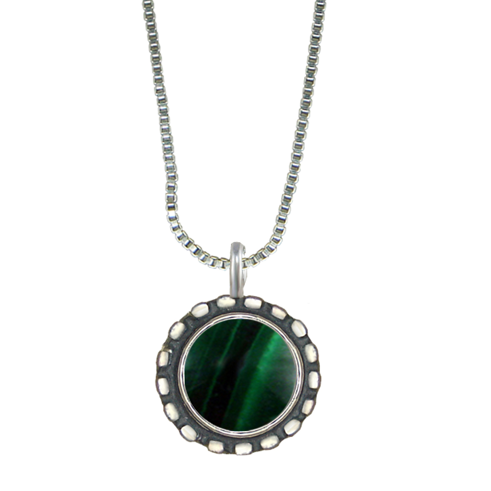 Sterling Silver Little Malachite Pendant Necklace